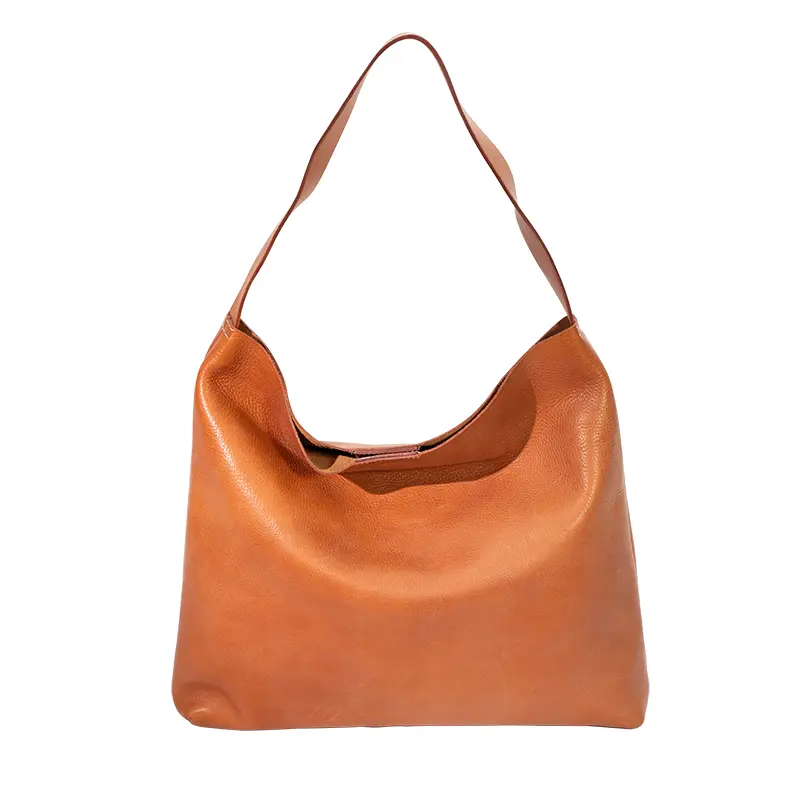 Borsa Hobo in pelle conciata al vegetale