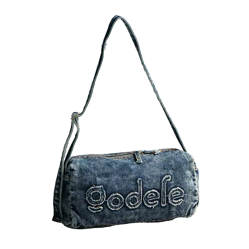 Borsa a tracolla in denim lavato