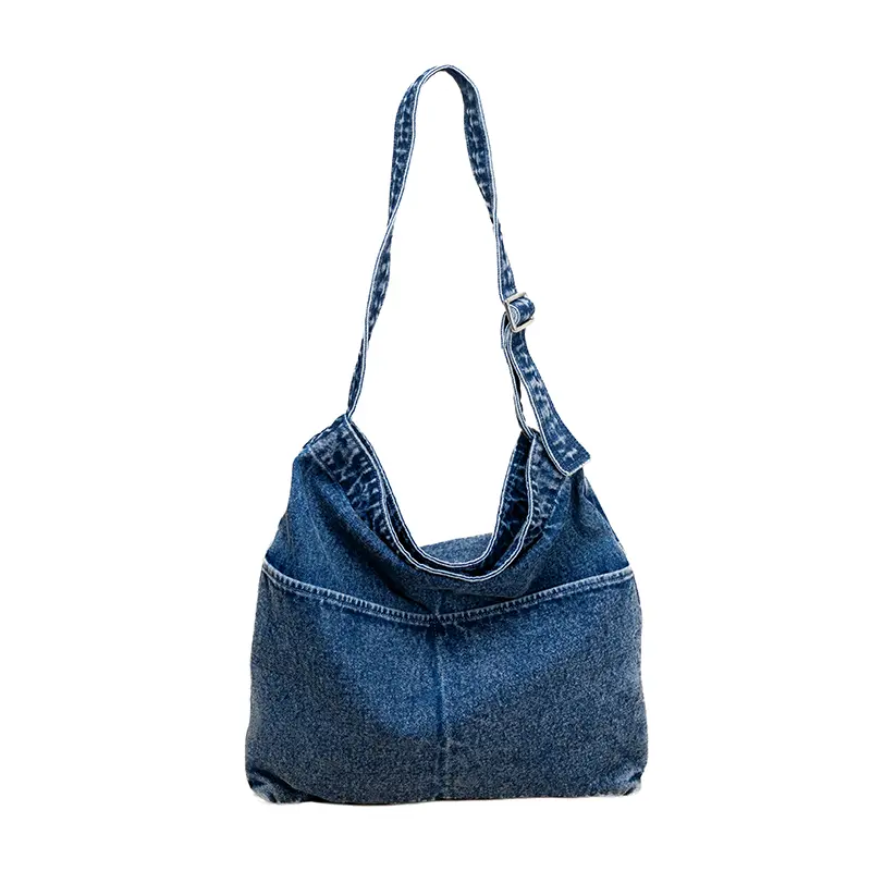 Borsa a tracolla in tela denim da donna